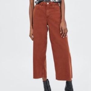 Zara Mid Rise Culotte Jeans